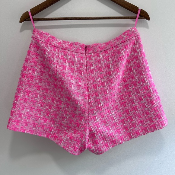 L'Agence Ashton Tweed Short Pink White High Waist, Size 8 - Picture 7 of 11